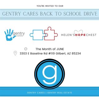 Gentry is hosting a Back-to-School drive with @helenshopechest to support local foster kids with their back to school needs. Don’t have time to bring it to the office? No big deal! Click the link in our bio to shop the wish list and ship it straight to the office. 

#helenshopechest #gentryuniversity #gentryrealestate